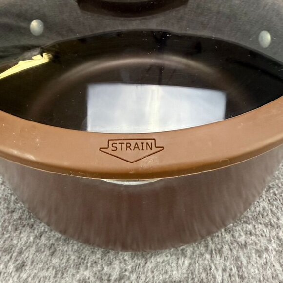 ✅Cooks Essentials 5qt Stock/Sauce-pot Strainer Lid NSF Certified Nonstick Brown - Picture 10 of 14